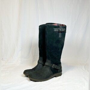 Ugg Thomsen Tall Black Suede Leather Knee High Riding Waterproof Boots~9~